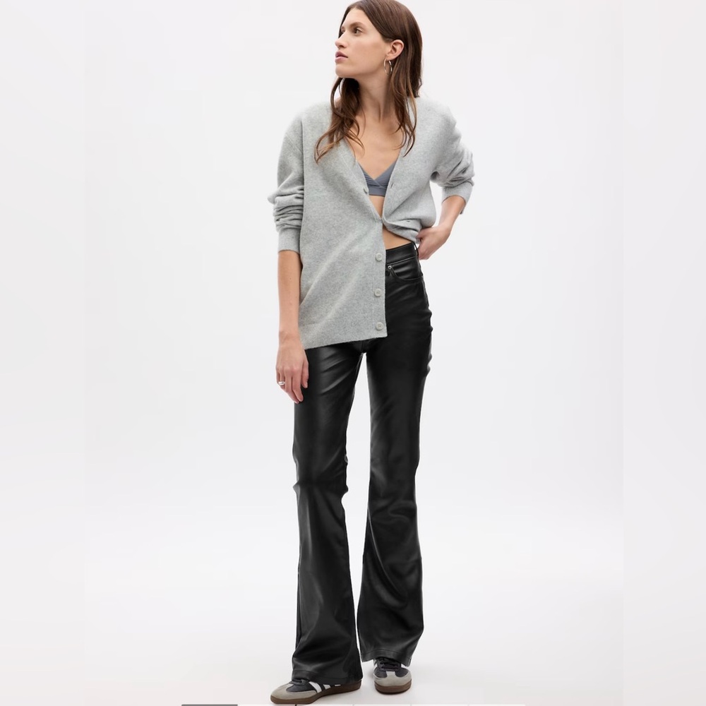 Gap vegan leather flare pants